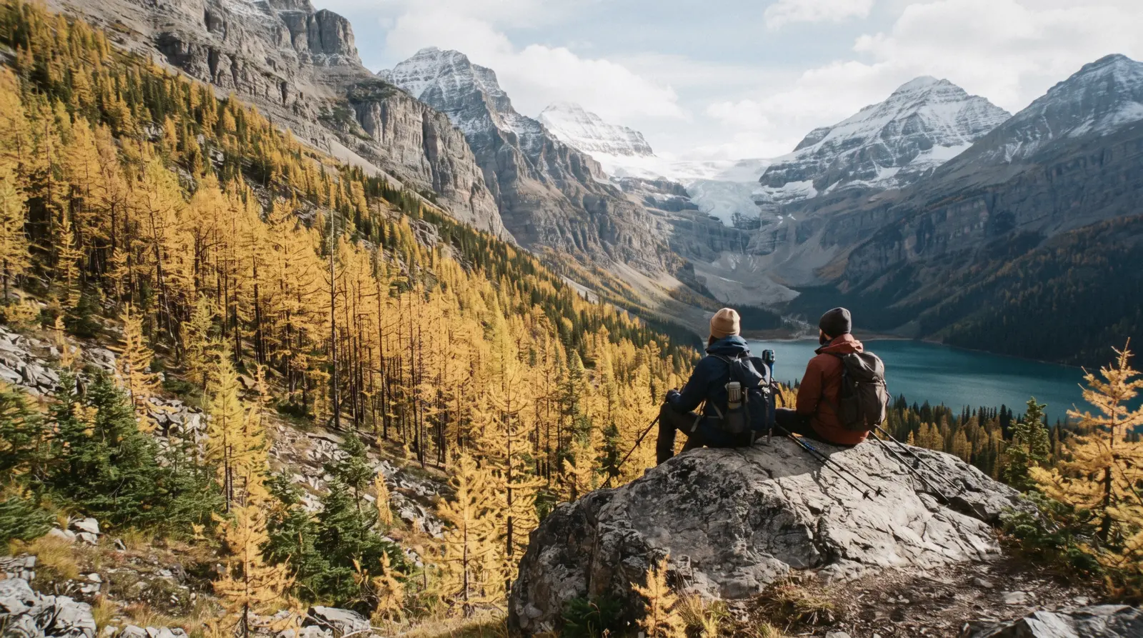 A seasonal landscape in the Rockies showing the best time to visit Banff across the year