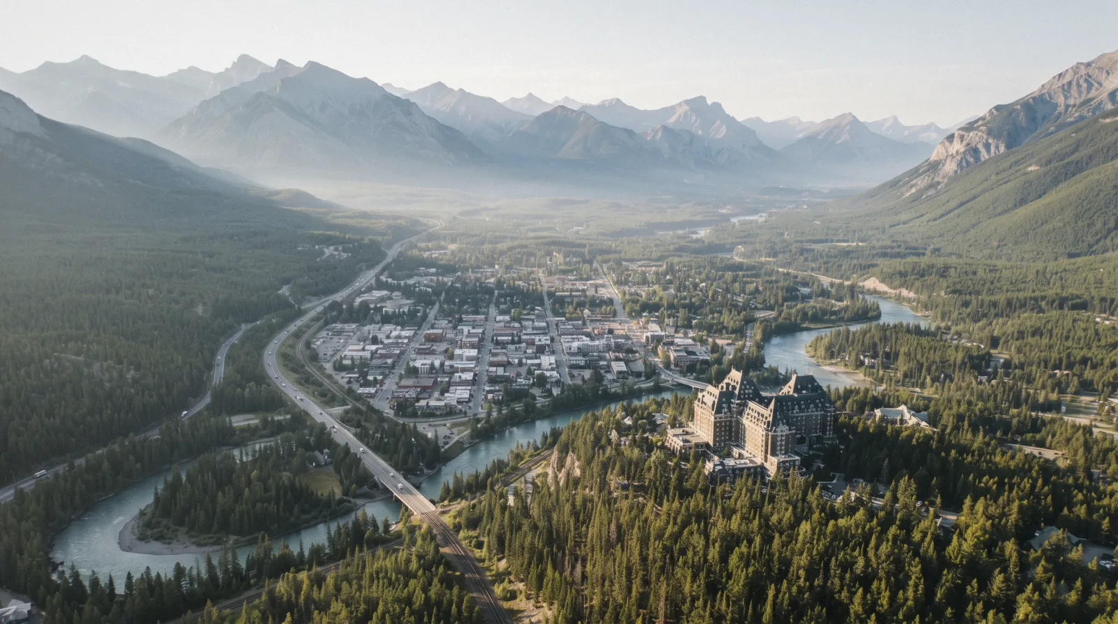 Is Banff worth visiting, a question answered by this view over Banff townsite and the Bow Valley from Sulphur Mountain.